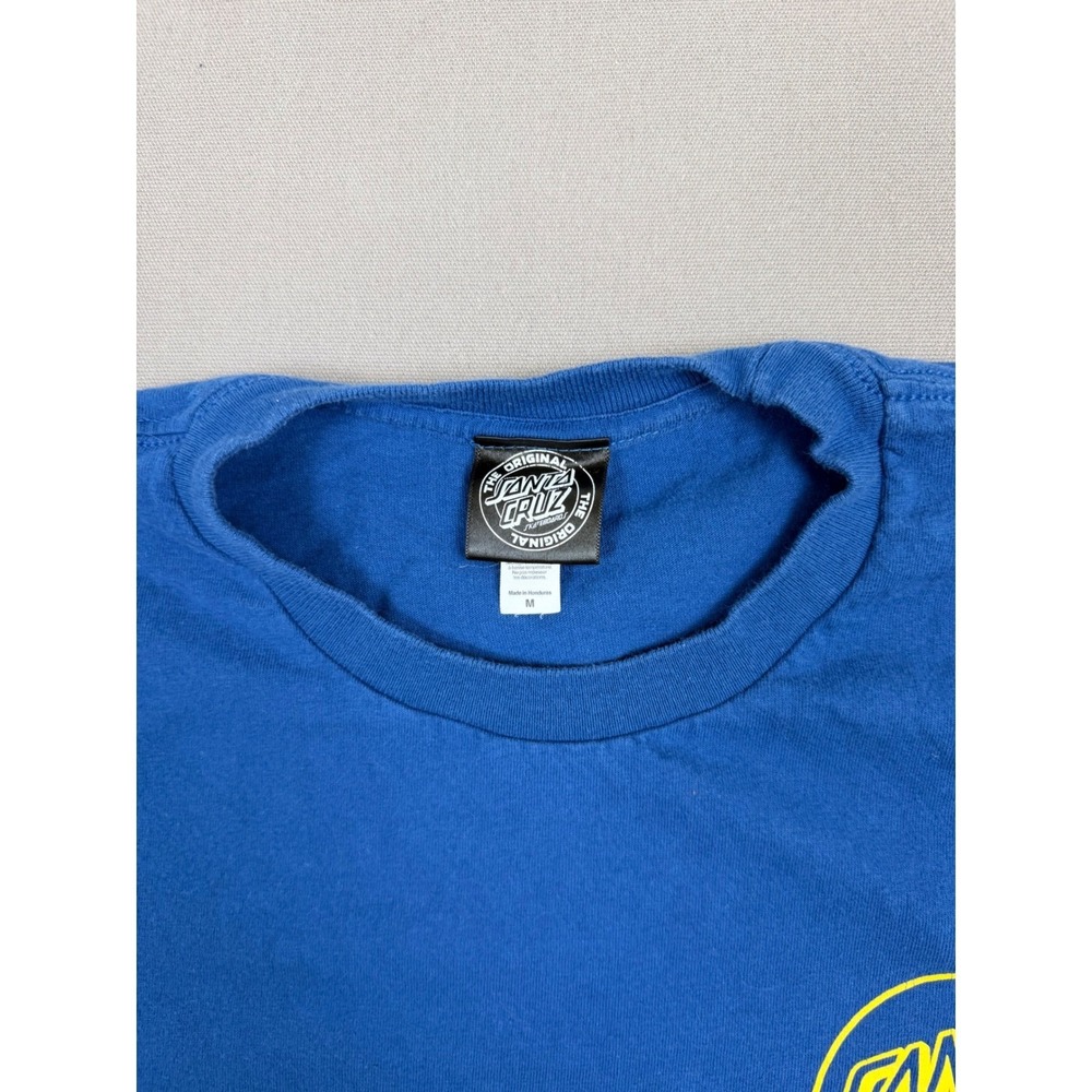 Santa Cruz Skateboards Mens T-Shirt Blue Yellow Dot Logo Short Sleeve Size M - Picture 3 of 7